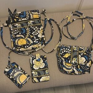 Vera Bradley Black and Yellow Crossbody Bag Set